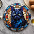 Cat Black Glass Suncatcher Worktop Saver